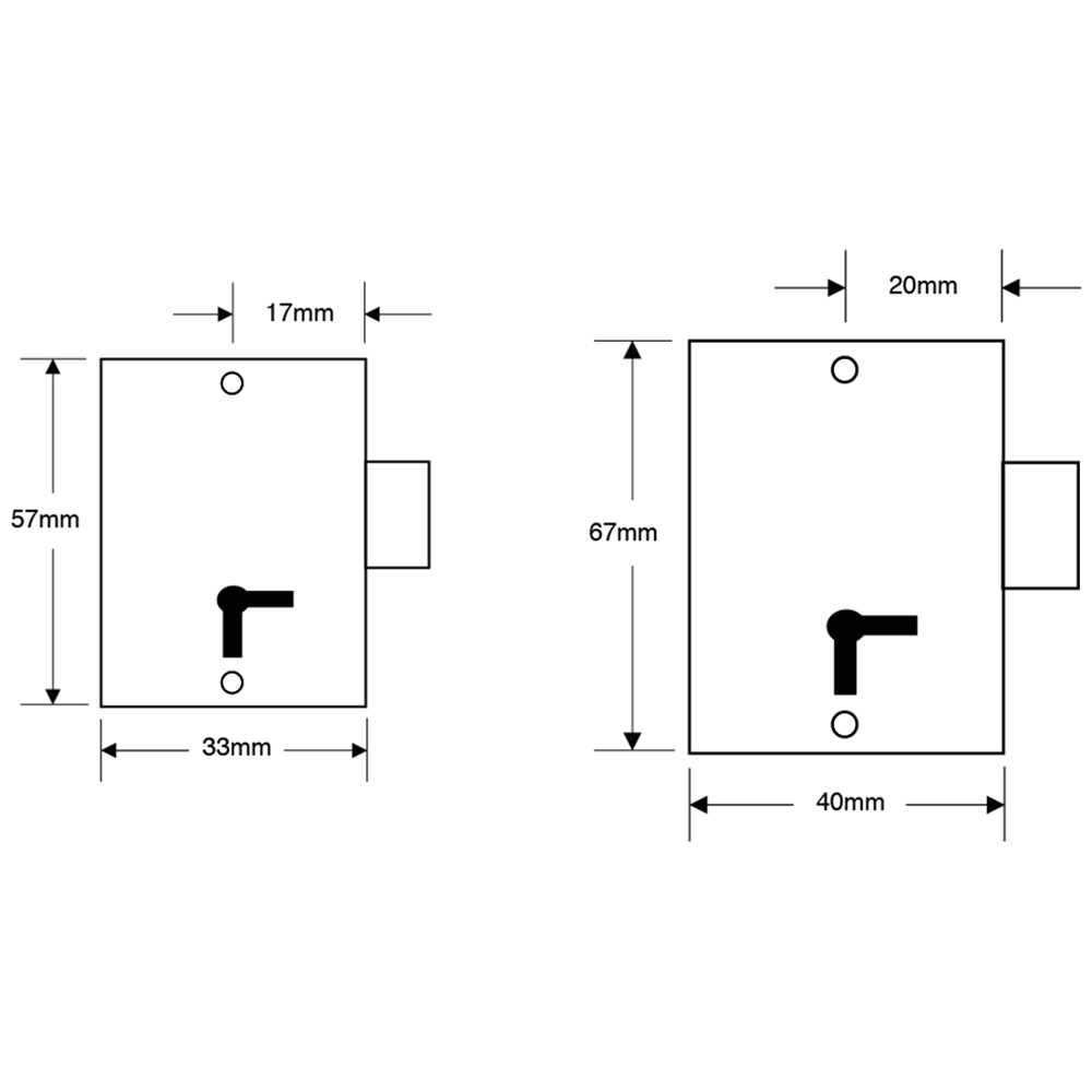 ASEC 150 1 Lever Straight Cupboard Lock