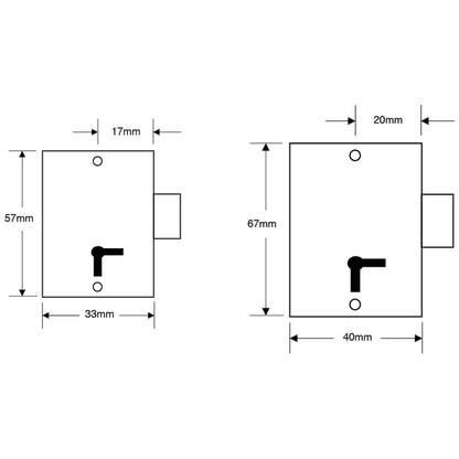 ASEC 150 1 Lever Straight Cupboard Lock