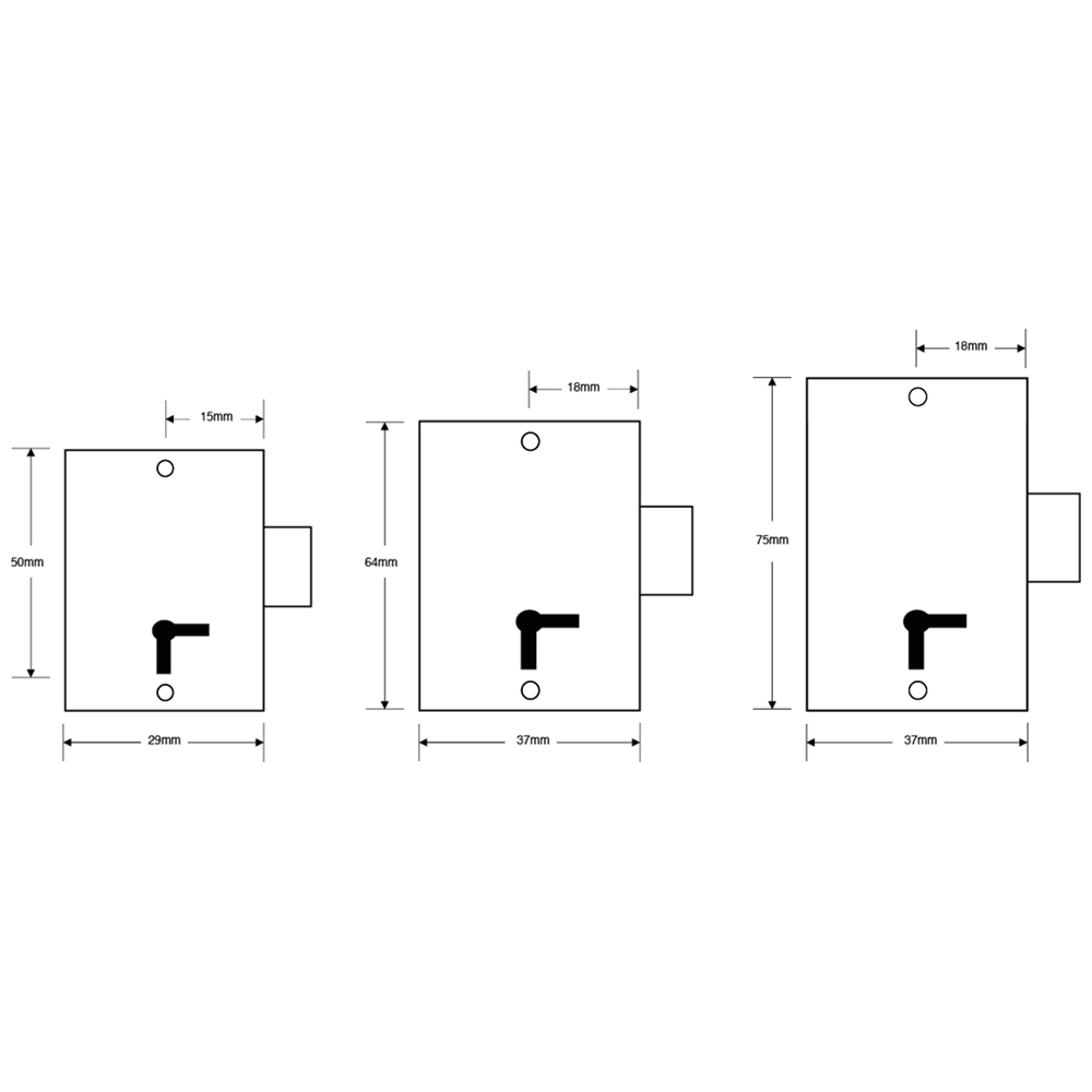 ASEC 36 2 Lever Straight Cupboard Lock