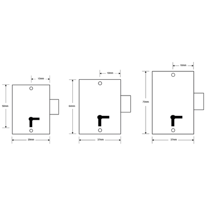 ASEC 36 2 Lever Straight Cupboard Lock