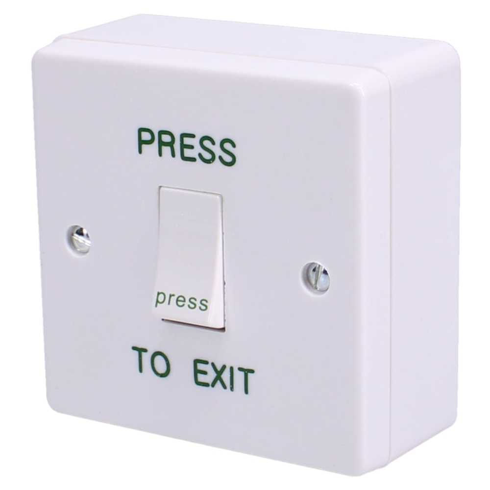 ASEC White Momentary 1 Gang Exit Switch