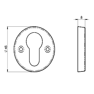 ASEC 45mm Front Fix Escutcheon