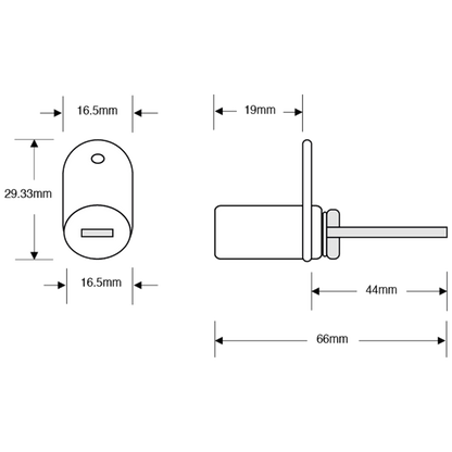 ASEC Single Flange Fix Furniture Pedestal Lock
