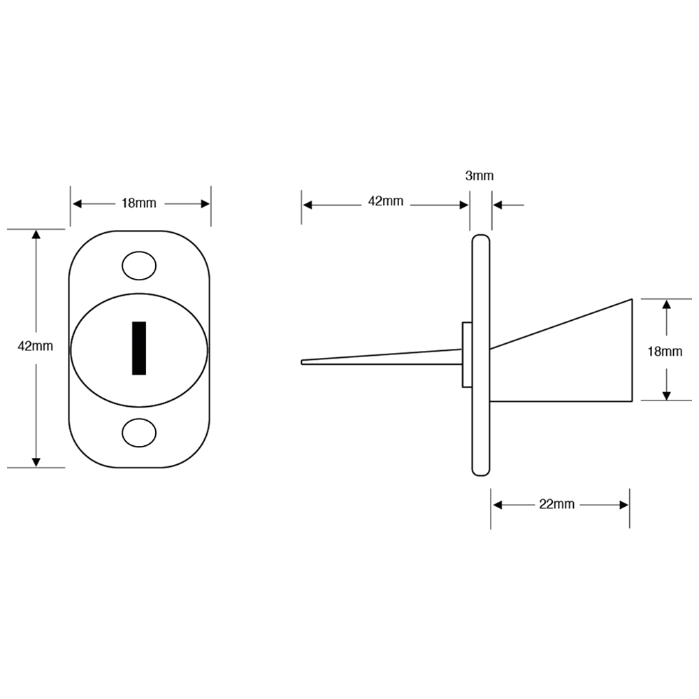 ASEC Twin Flange Fix Furniture Pedestal Lock