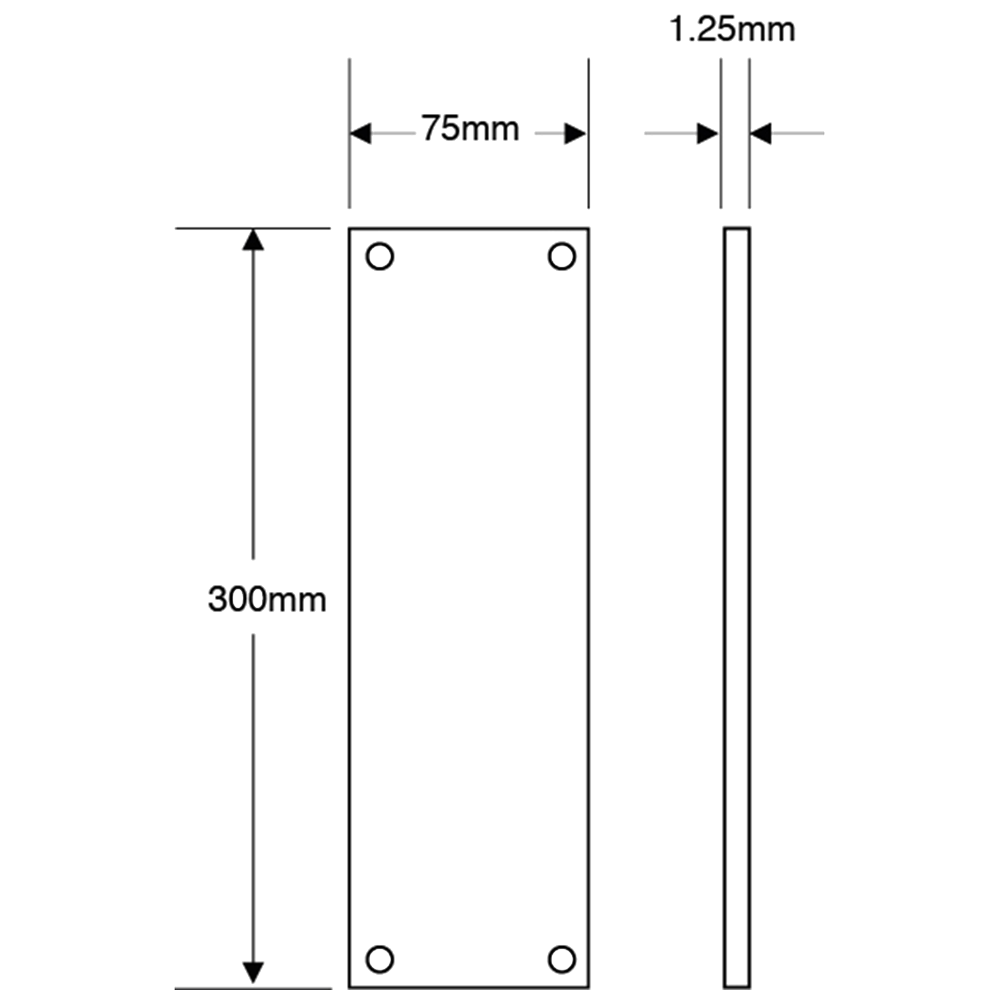 ASEC 75mm Wide Aluminium Pull Finger Plate