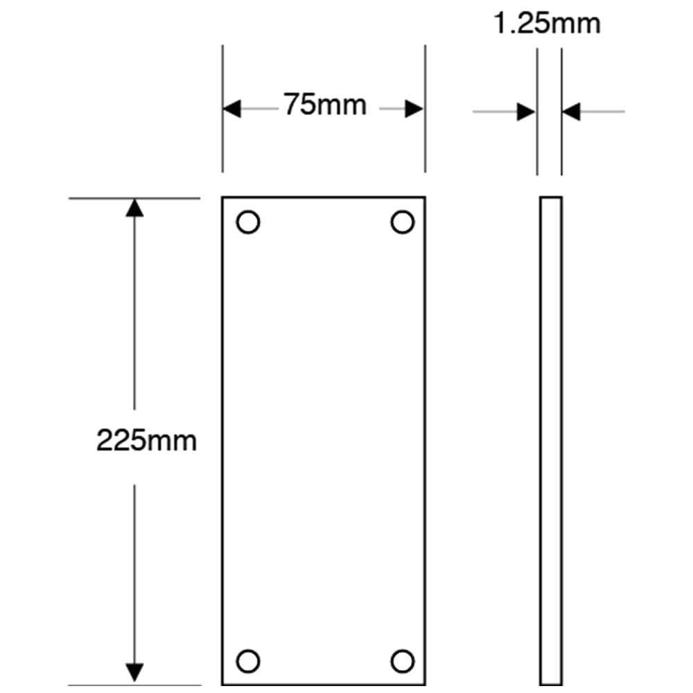ASEC 75mm Wide Aluminium Finger Plate