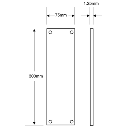 ASEC 75mm Wide Polished Brass Finger Plate