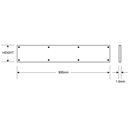 ASEC 835mm Wide Stainless Steel Kick Plate