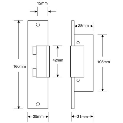 ASEC A3 Mortice Release With Hold Open