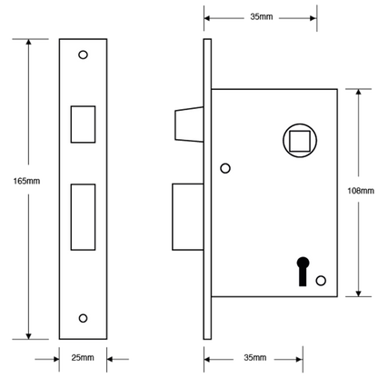 ASEC AS5512 50mm 5 Lever Sashlock