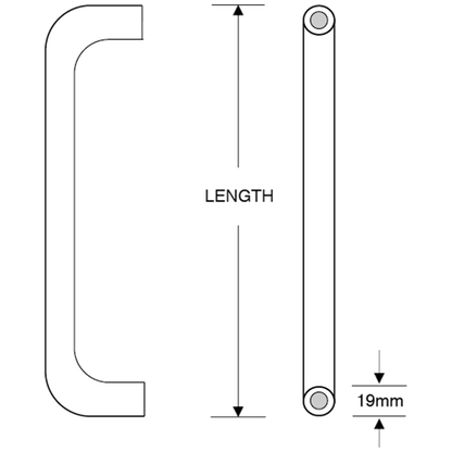 ASEC Bolt Fix Aluminium Pull Handle