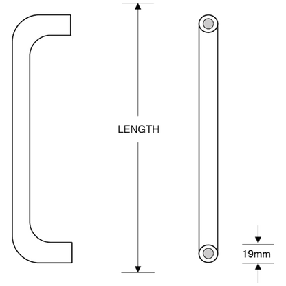 ASEC Bolt Fix Stainless Steel Pull Handle