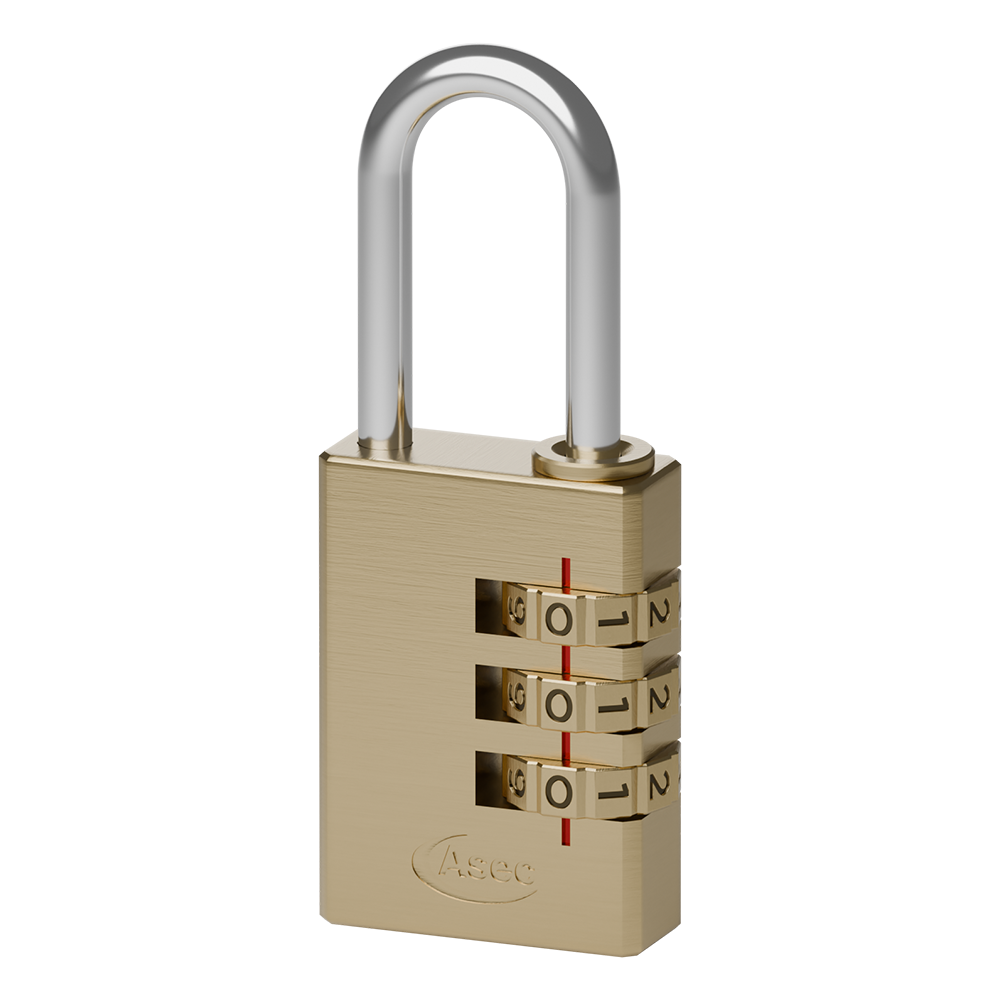 ASEC Brass Open Shackle Combination Padlock