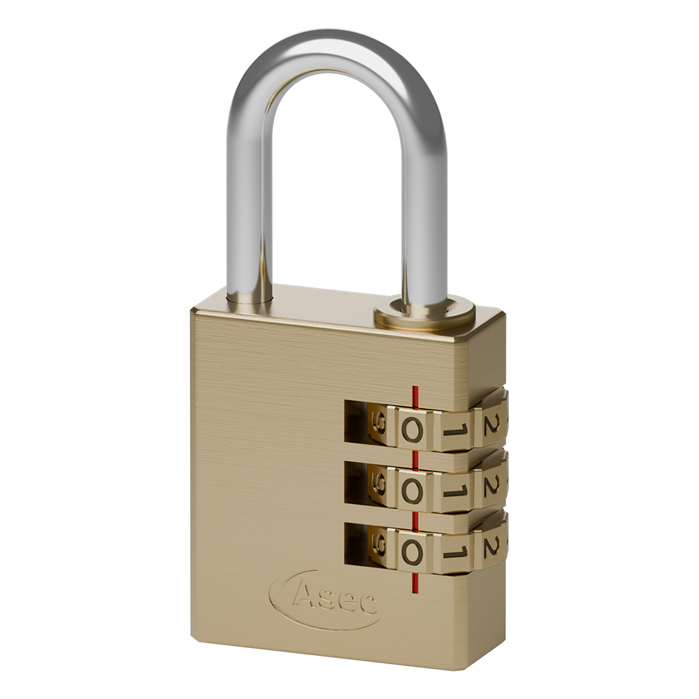 ASEC Brass Open Shackle Combination Padlock