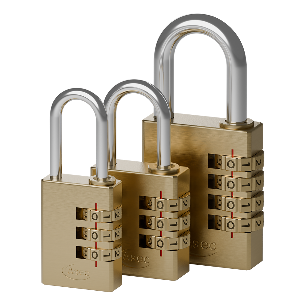 ASEC Brass Open Shackle Combination Padlock