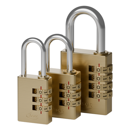 ASEC Brass Open Shackle Combination Padlock
