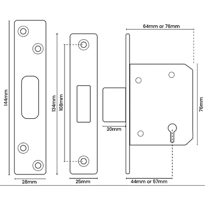 ASEC BS 5 Lever British Standard Deadlock