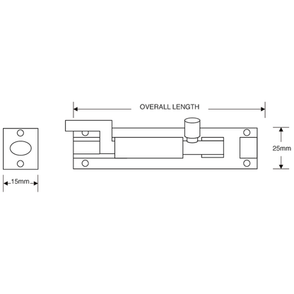 ASEC Chrome Necked Barrel Bolt