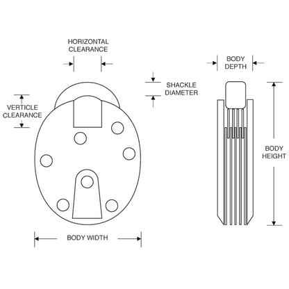 ASEC Closed Shackle Lever Padlock