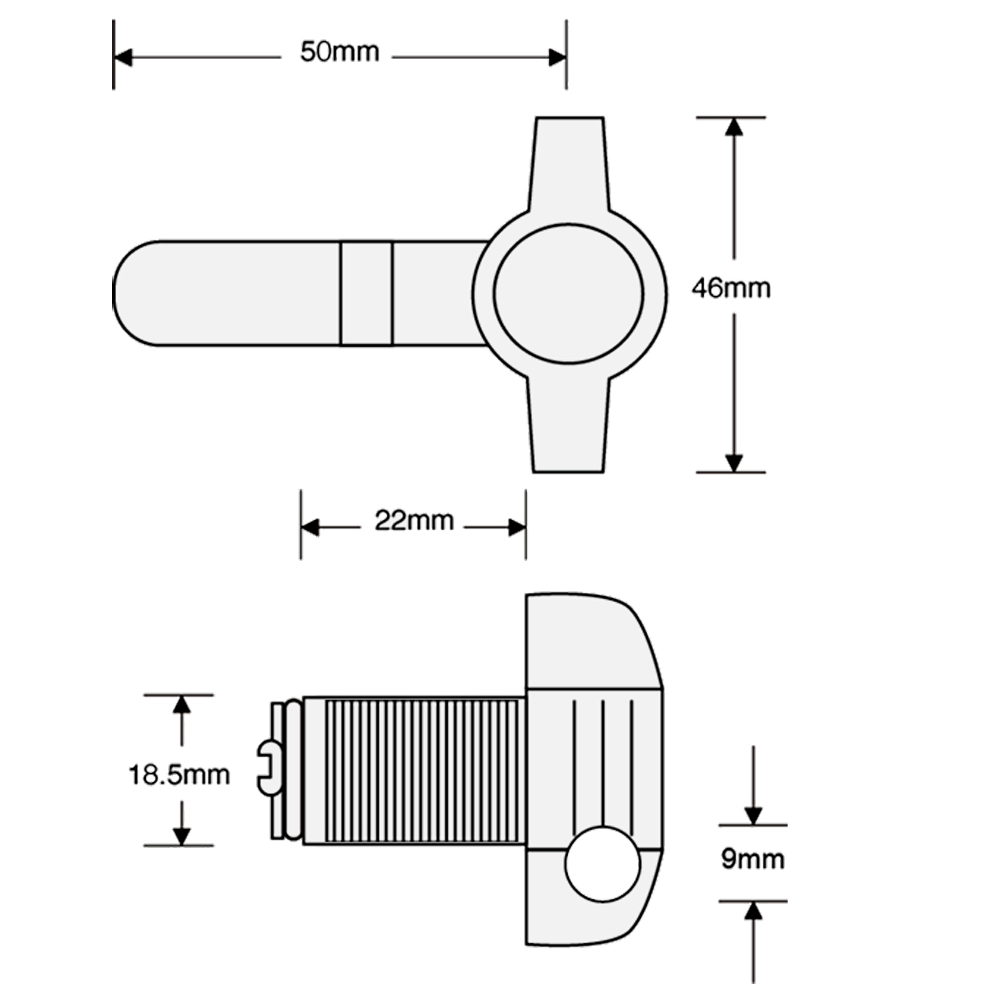 ASEC Cranked Cam Latchlock To Suit 9mm Padlock