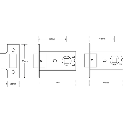 ASEC Flat Pattern Mortice Latch