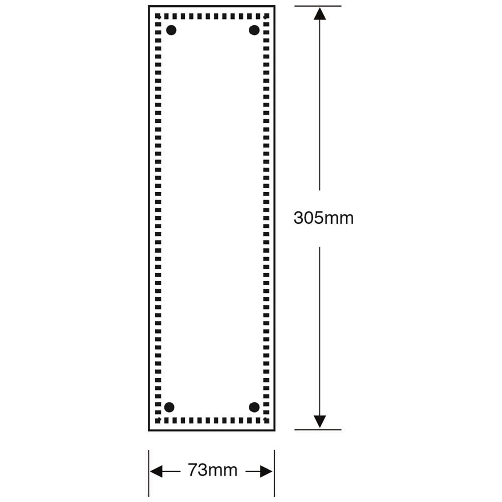 ASEC Georgian 73mm Wide Polished Brass Finger Plate