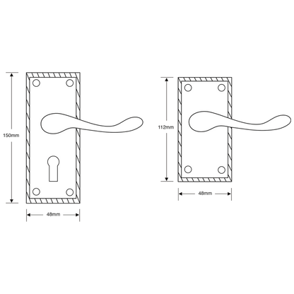 ASEC Georgian Plate Mounted Lever Furniture