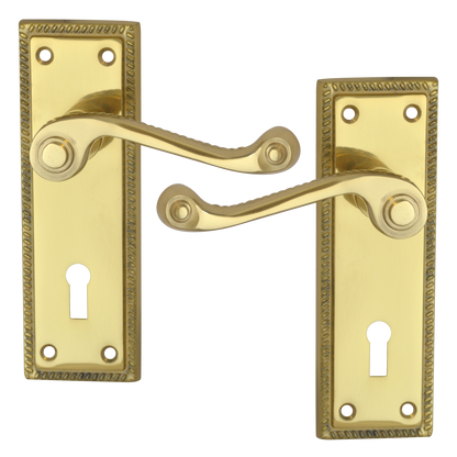ASEC Georgian Plate Mounted Lever Lock Furniture