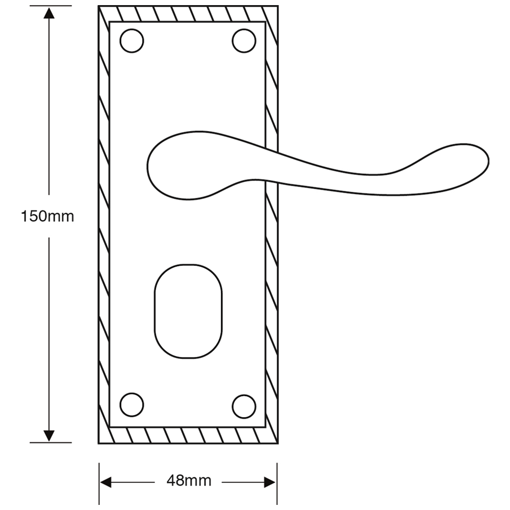 ASEC Georgian Plate Mounted Lever Lock Furniture