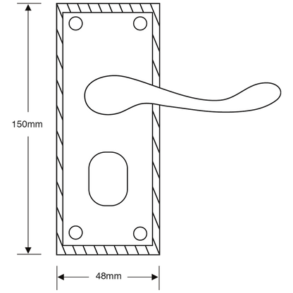 ASEC Georgian Plate Mounted Lever Lock Furniture