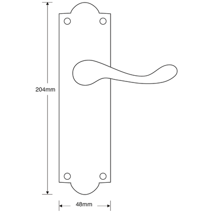 ASEC Georgian Shaped Plate Mounted Lever Furniture