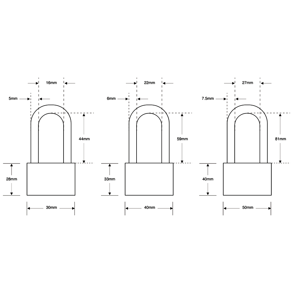 ASEC KA Long Shackle Brass Padlock