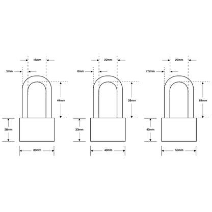 ASEC KA Long Shackle Brass Padlock