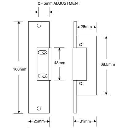 ASEC M12 Mortice Release With Adjustable Jaw