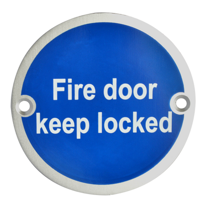 ASEC Metal Fire Door Keep Locked Sign
