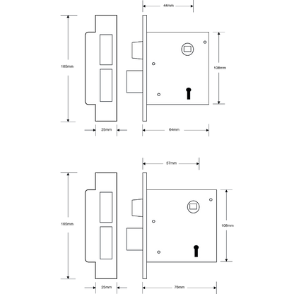 ASEC Mortice Bathroom Lock