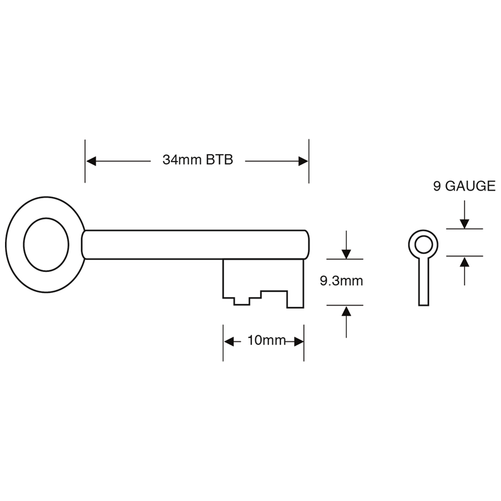 ASEC Pre-Cut Pipe Padlock Key To Suit FB1 Marsden Fire Brigade Locks
