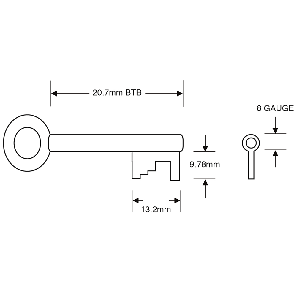 ASEC Pre-Cut Pipe Padlock Key To Suit FB11 Marsden Fire Brigade Locks