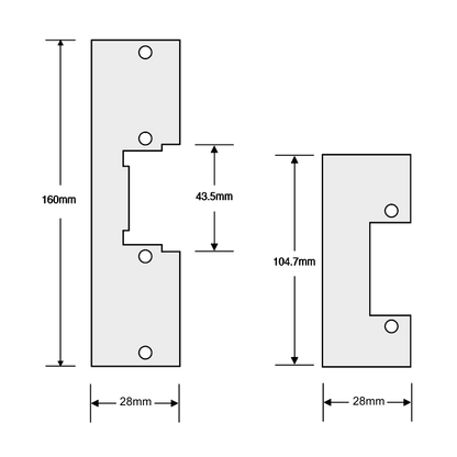 ASEC Mortice Release Faceplate