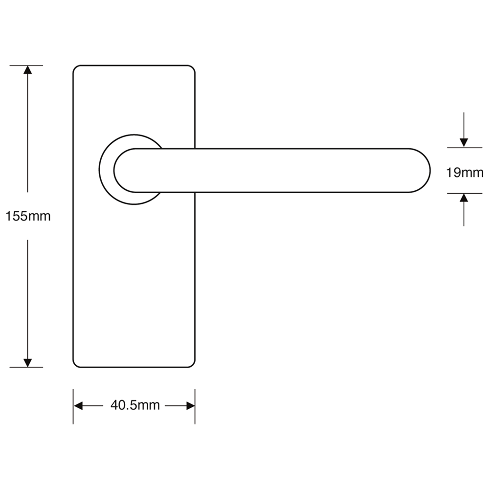 ASEC Plate Mounted Aluminium Lever Furniture