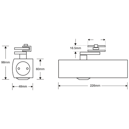 ASEC Size 3-5 Overhead Door Closer
