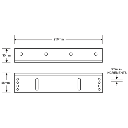 ASEC Slim Line L Bracket Outward Opening