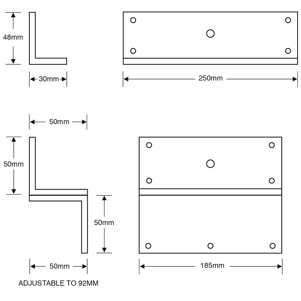 ASEC Slim Line Z & L Bracket Inward Opening