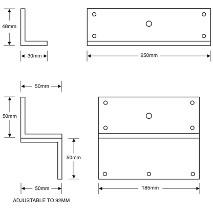 ASEC Slim Line Z & L Bracket Inward Opening