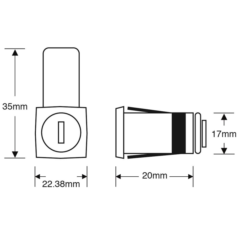 ASEC Round KD Snap Fit Camlock 180 Degree