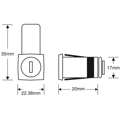 ASEC Round KD Snap Fit Camlock 180 Degree