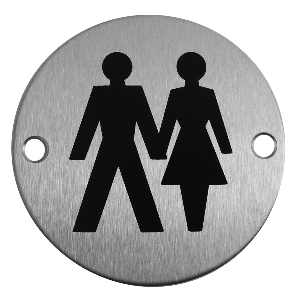 ASEC Stainless Steel Metal Toilet Door Sign