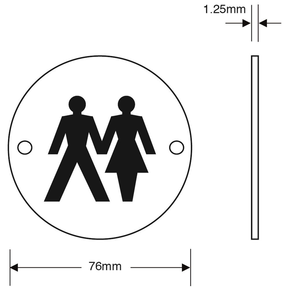 ASEC Stainless Steel Metal Toilet Door Sign