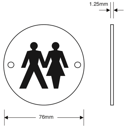 ASEC Stainless Steel Metal Toilet Door Sign