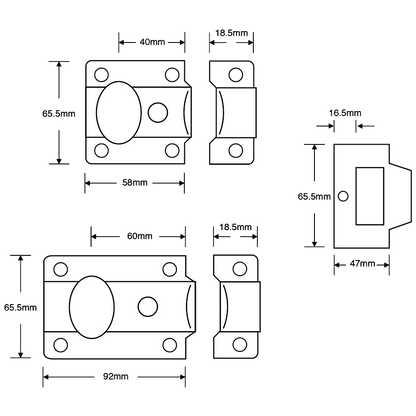 ASEC Traditional Non-Deadlocking Nightlatch